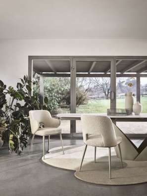 Foyer dining chair with perforated backrest - myhome