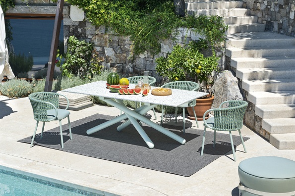 Duel outdoor dining table